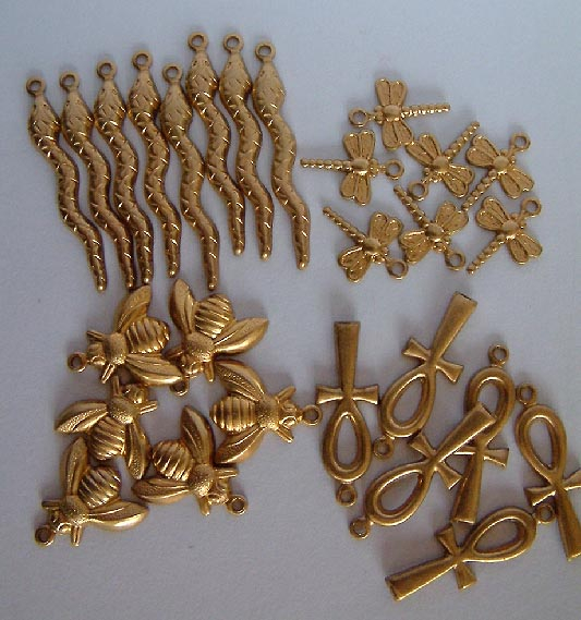 collection vintage as new gold plate pendant charms